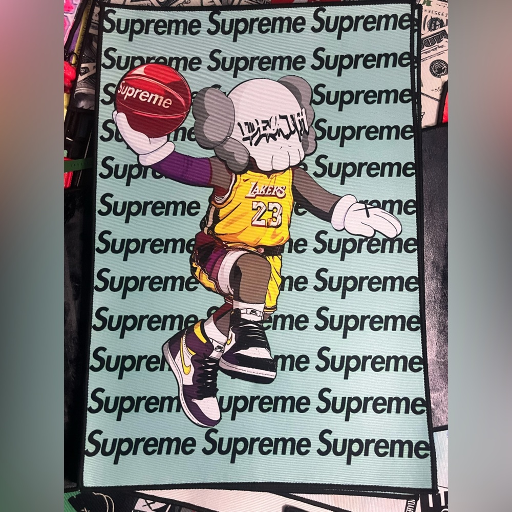 Supreme KAWS Basketball Character Rug - Yellow and Red